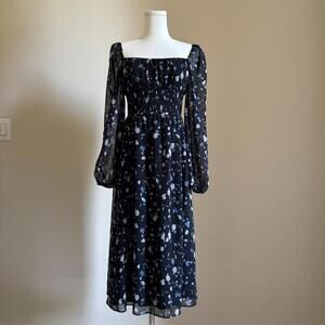 nwt aritzia bella slit floral midi dress, s